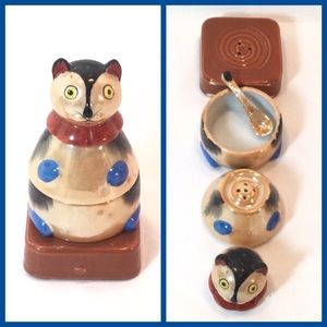Lusterware Stacking Cat Condiment Set - RS Japan